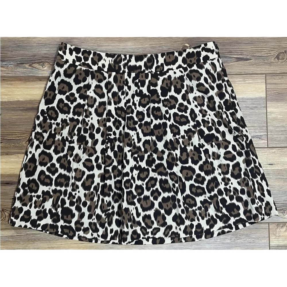 Banana Republic Skirt Size 4 Brown Beige Animal Print Mini A-Line Lined